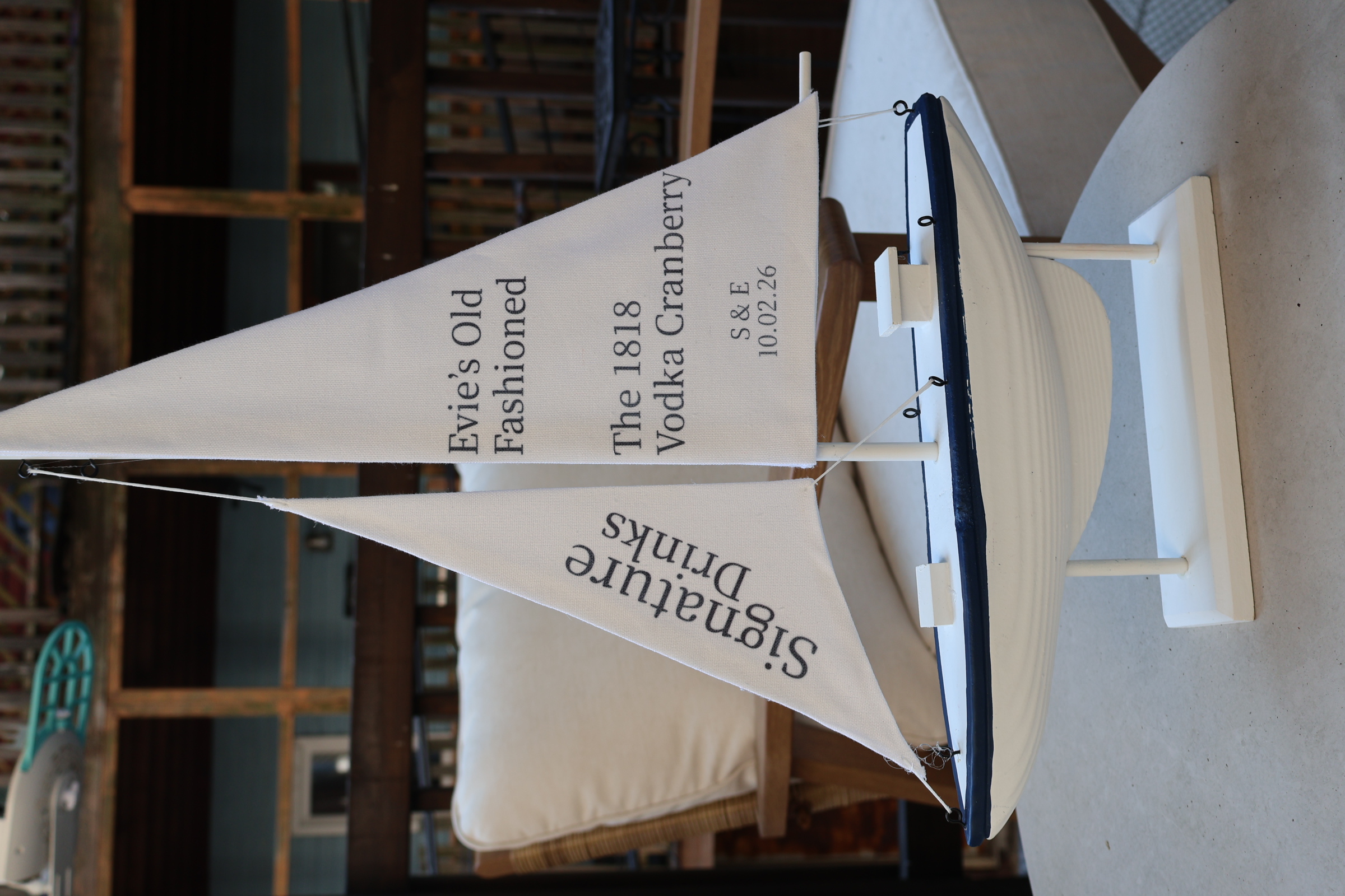 Sailboat Wedding Sign 21" — view 2