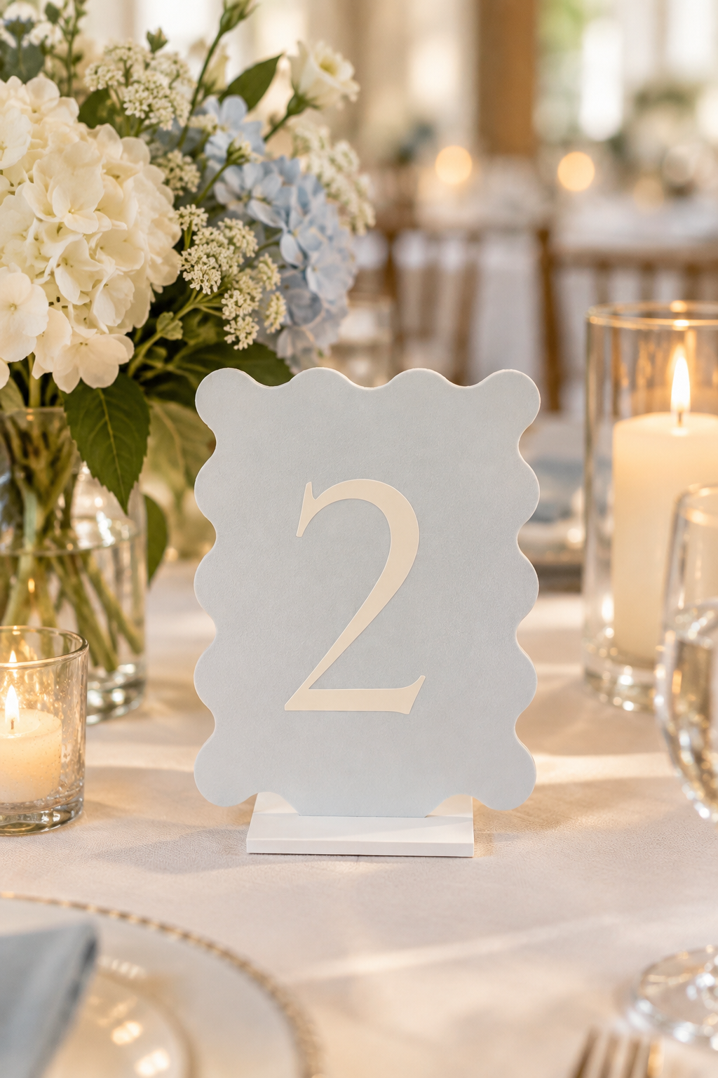 Scalloped Table Numbers — handcrafted Table Numbers for coastal & beach weddings by Shoreline Bride, Boston MA